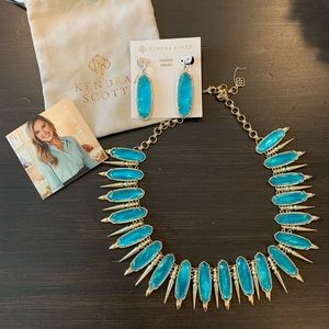 Kendra Scott Teal Necklace & Earring SET- New with Tag
